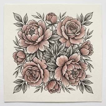 Floral tattoo style